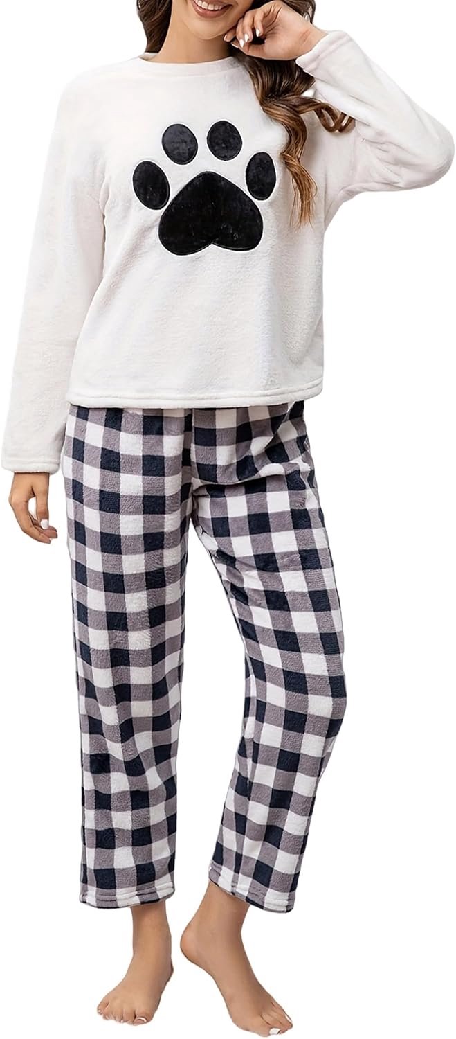 Pyjama voor dames, fleece, nachtkleding, winter, warm, zacht, pyjama, meisjes, flanel, loungewear, slaapkleding, S-XL
