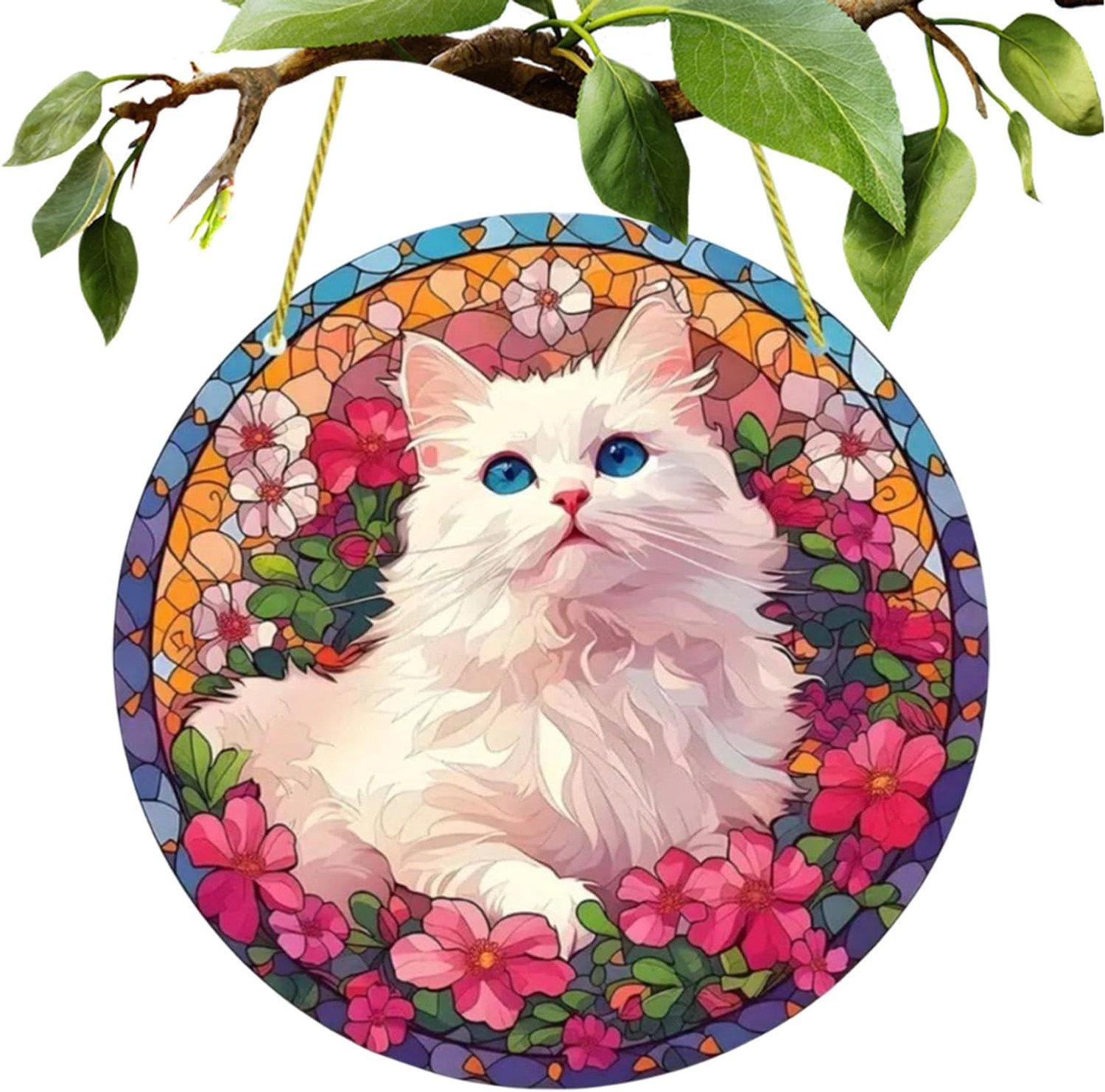 Raam om op te hangen, thema-decoraties met kattenmotief van glas