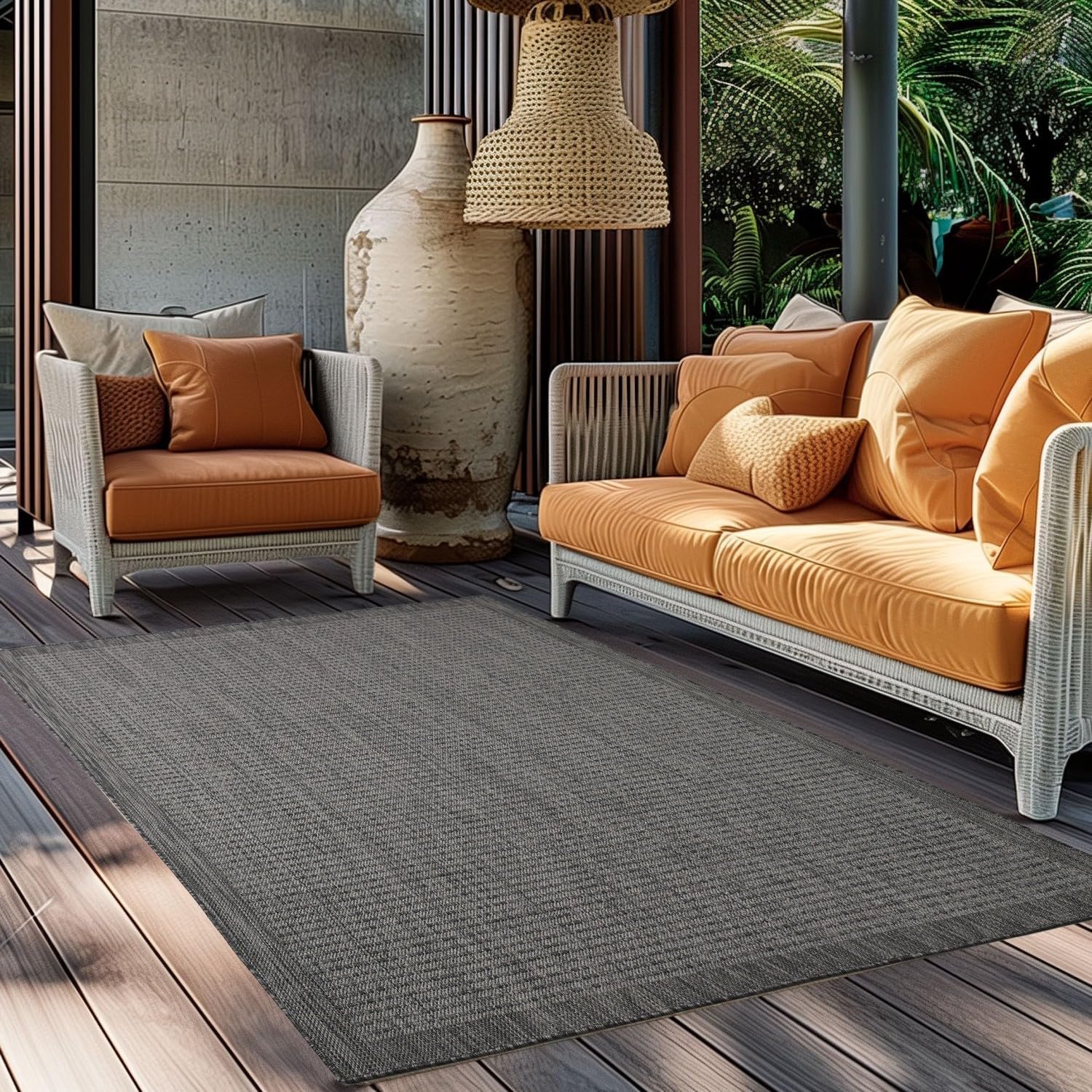 Buiten- en terraskleden Zwart 80x250 cm Duurzaam, effen buitenkleed voor terras, balkon, keuken, binnen- en buitengebruik, 3 mm