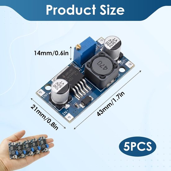 Module Mix 5 stuks DC-DC Buck Converter Module LM2596 LM2596S voor elektronische | bol