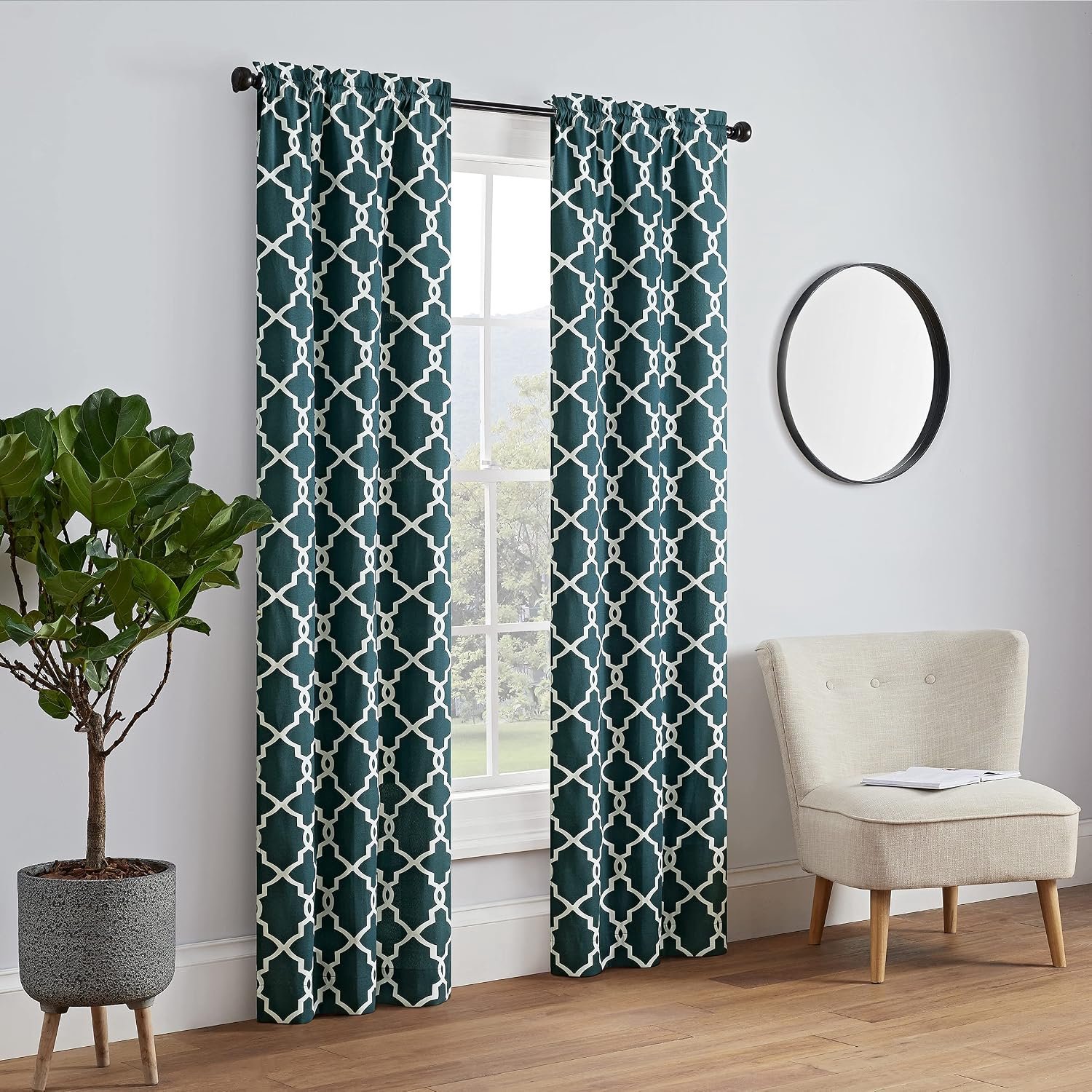 To Go Vickery 2 stuks raamgordijnen, indigo, 28" B x 84" L (Pack van 2)