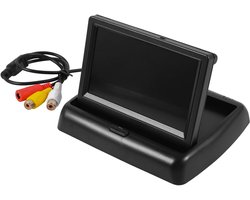 Monitor voor achteruitrijcamera – Scherm voor achteruitrijweergave voor auto's en vrachtwagens; HD-scherm, inklapbaar ontwerp, geschikt voor 12V/24V; Afmetingen: 13,49 x 11 x 9 cm.