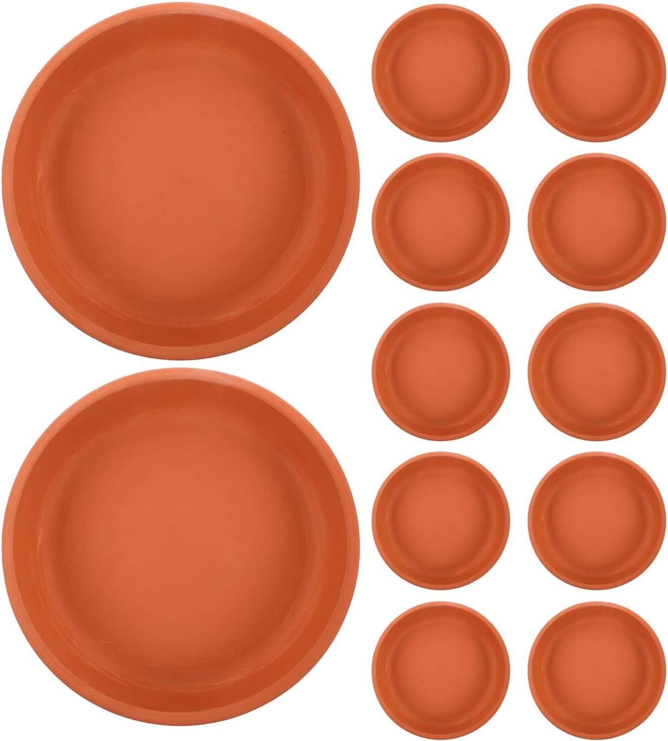 12 Stuks Terracotta Bloempot Schotel Ronde Plantenschaal Wateropvang Indoor Outdoor Beschermt Tegen Overbewatering Wortelrot Compact Stevig voor Balkon