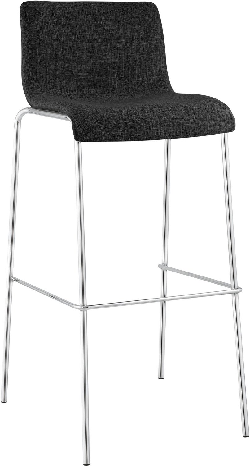 Luxe Comfort Barkruk - Stof - Donkergrijs chroom/donkergrijs