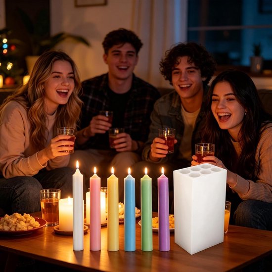 Vormen voor het maken van kaarsen, gereedschap met 6 sleuven, eenvoudig ontvormen voor kaarsen, voor bruiloften, verjaardagen, knutselen, feestdagen, vergaderingen, thuis, kantoor en studio — afbeelding 5
