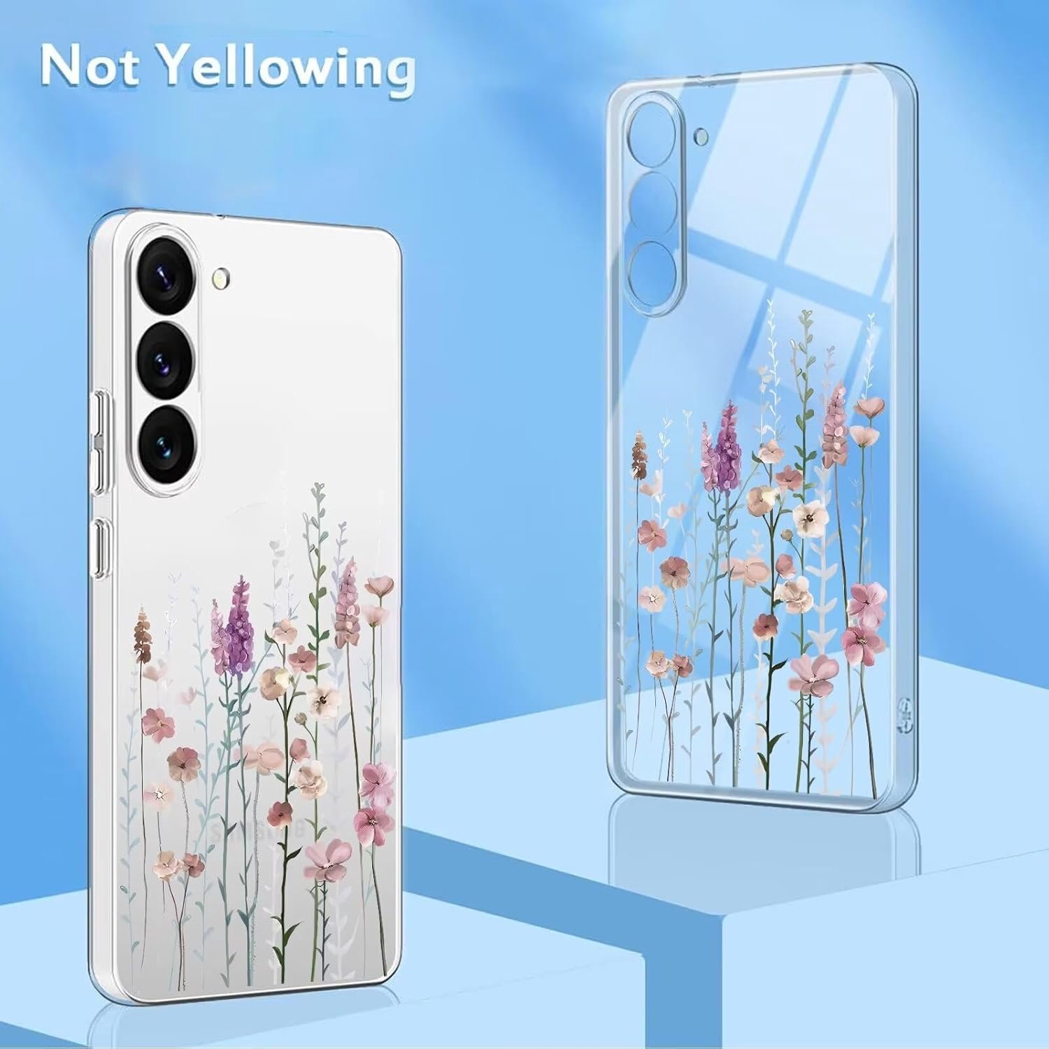 Hoesje voor Google Pixel 8a 5G Case,Transparant TPU Hoes met Schilderijen Bloem Patroon,Ultradun Dame Silicone Shockproof Protection Cover-3