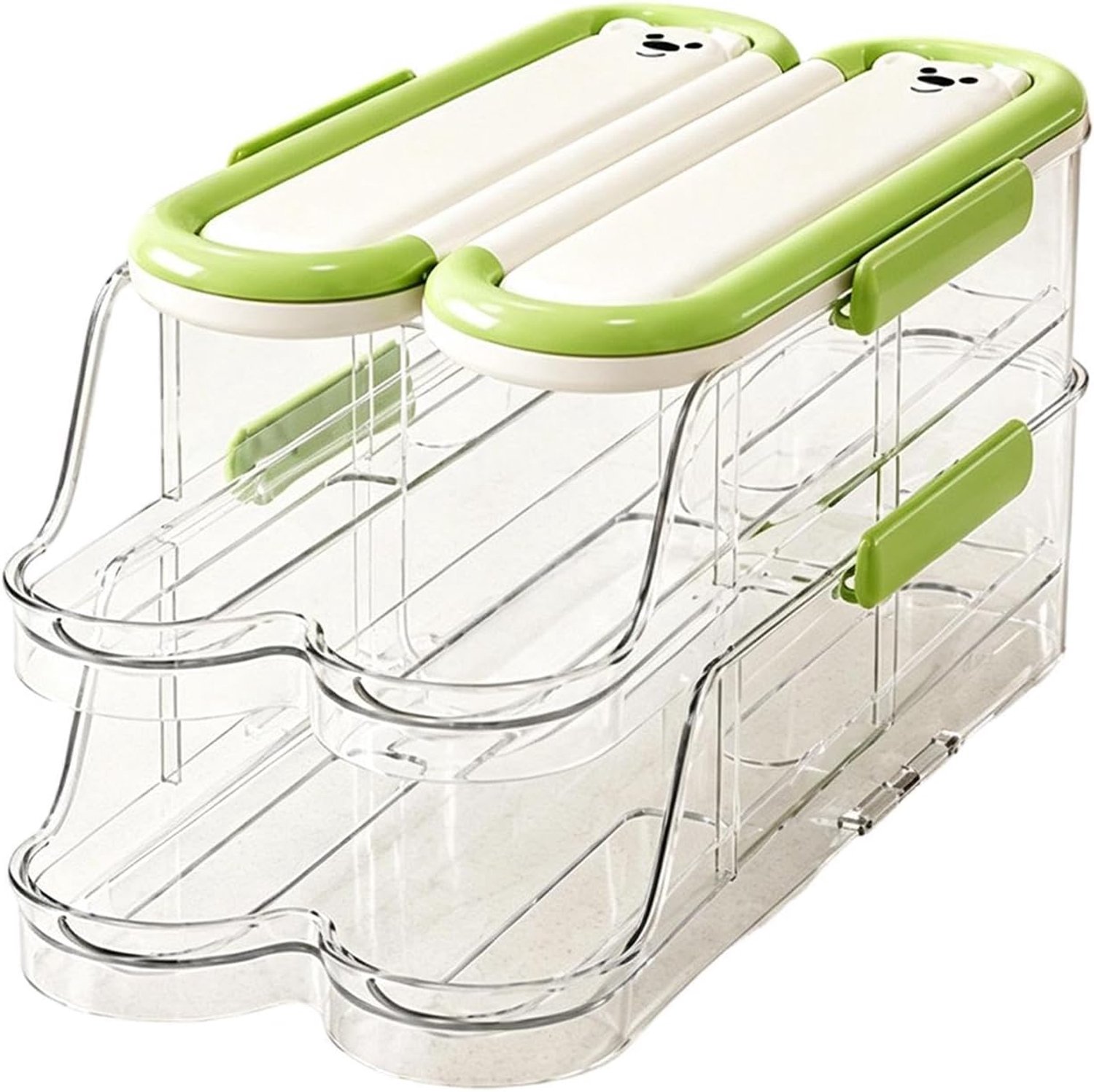 Eierhouder voor koelkast, automatische 2-traps roldispenser met