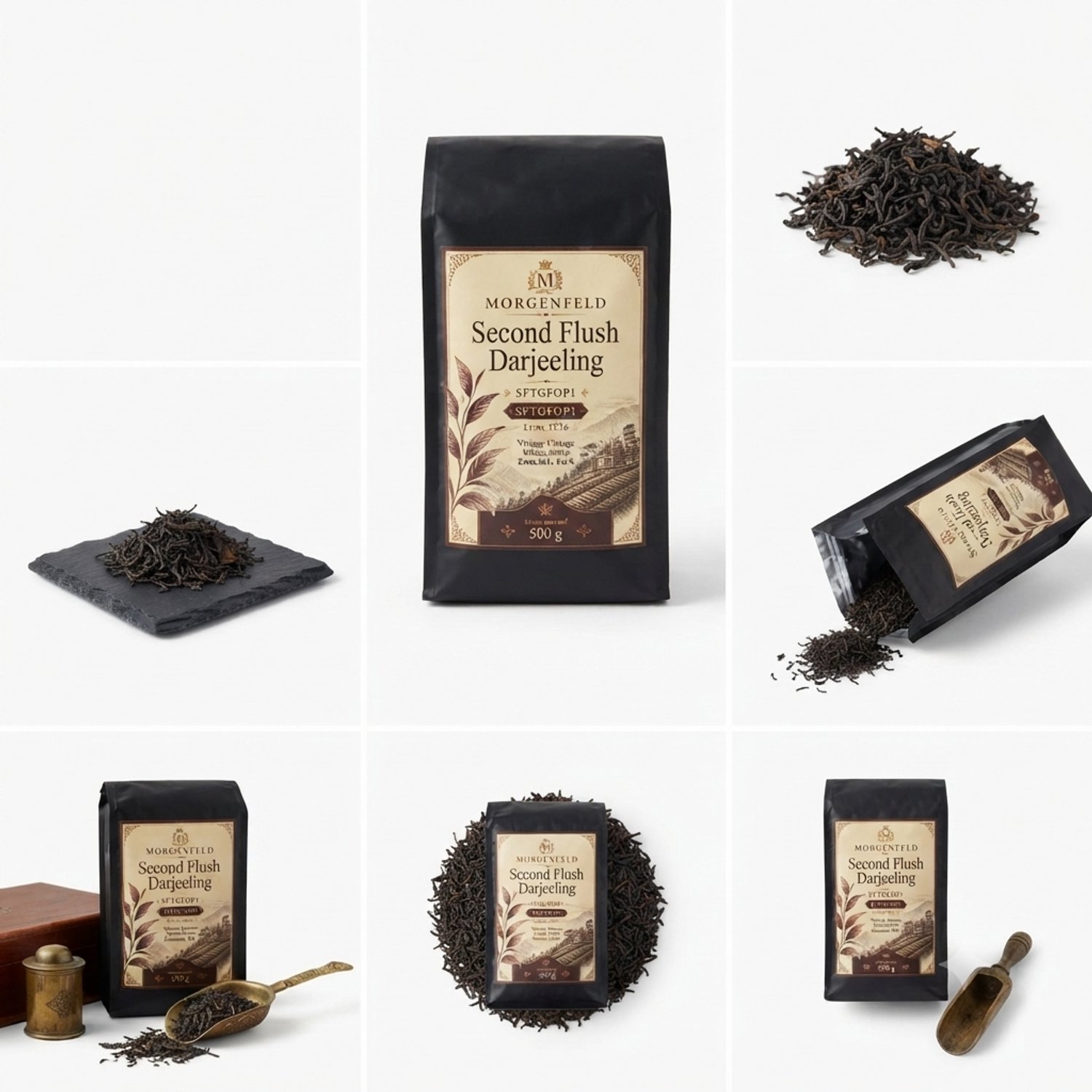 Morgenfeld Second Flush Darjeeling Thee 2 x 500 g – Premium Zwarte Thee, Oogst 2026, losse bladthee uit Darjeeling India, aromatische highlandthee voor theepot, zeef & middagthee Met Kajal Sticker