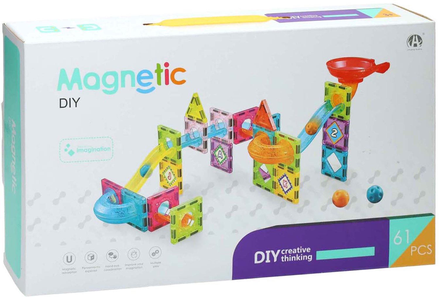 Magnetische Bouwset Knikkerbaan - 61dlg..