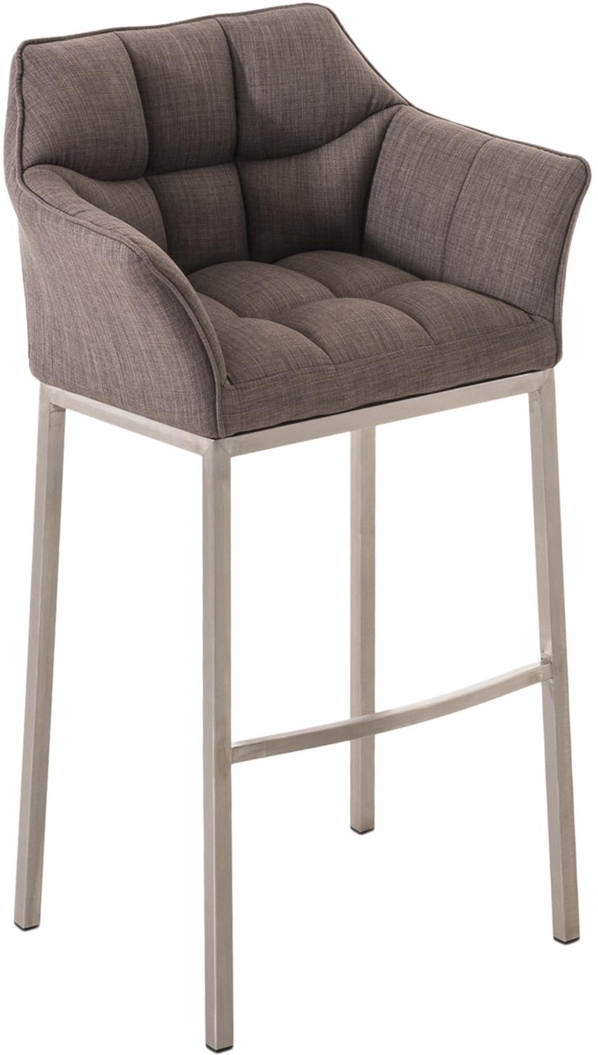 Luxe Comfort Barkruk - Stof - Grijs roestvrij staal/grijs