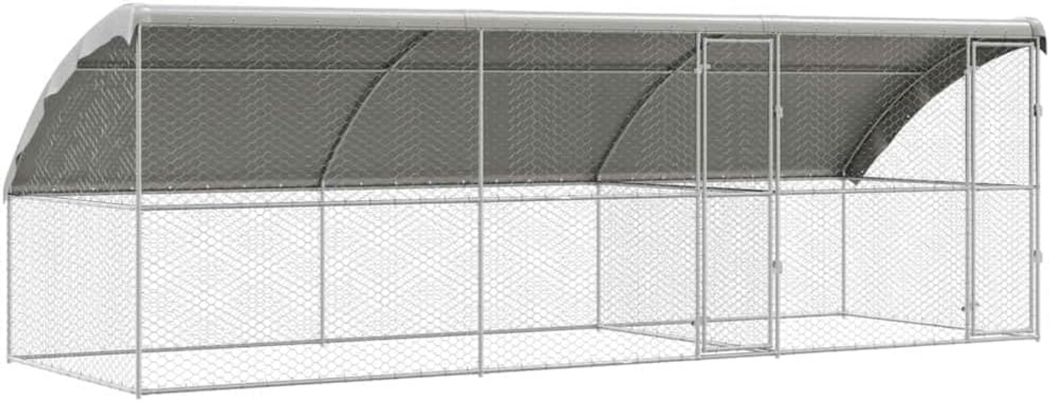 3 stuks, zilver, staal, verzinkt, 6 x 2 x 2 m, buiten