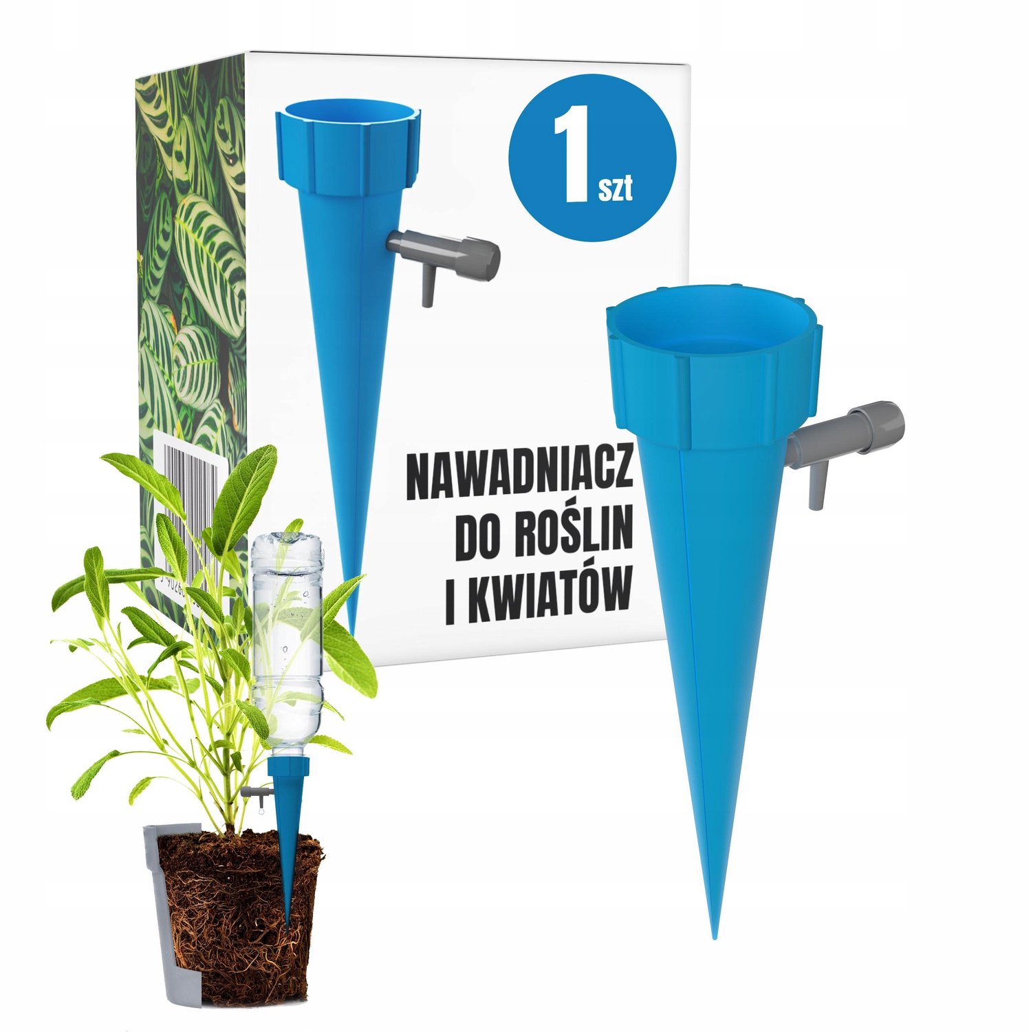 Automatische planten watergever - Blauwe fles waterdispenser voor bloemen