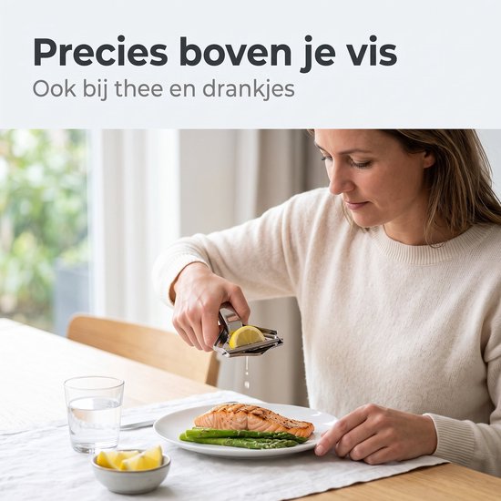 Cheqo® Citroenknijper - Citroenpersje - Citroenschijfpers - Citroenpers voor op Tafel - Citruspers voor Citroenpartjes - Lemon Squeezer - Limoenknijper - Bar Accessoires - voor Thee, Vis en Cocktails van Cheqo — afbeelding 5