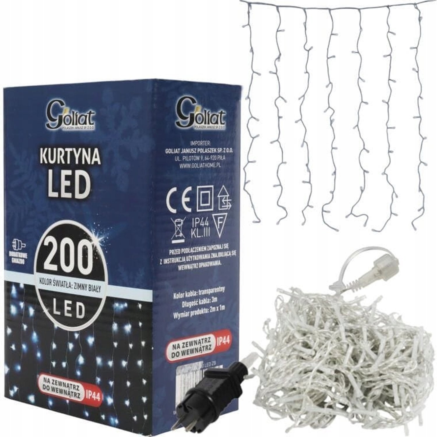 LED Gordijn Verlichting 2x1m - 200 Lampjes - Wit - Binnen/Buiten