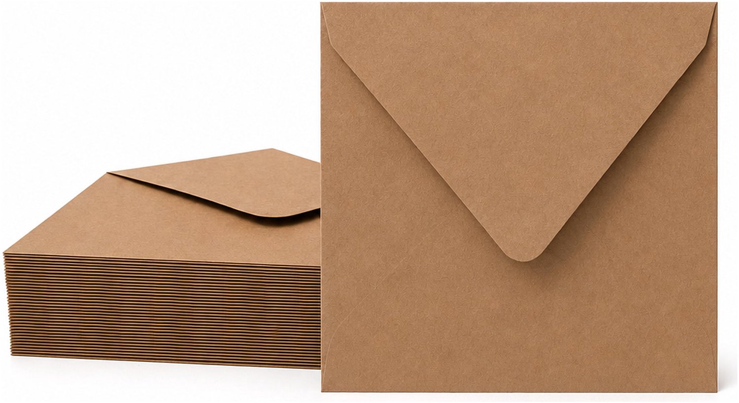 Enveloppen Kraftbruin 16x16 cm - 25 stuks - 120 gram - Vierkante Enveloppen voor 15x15 cm Kaarten - Wenskaart Envelop