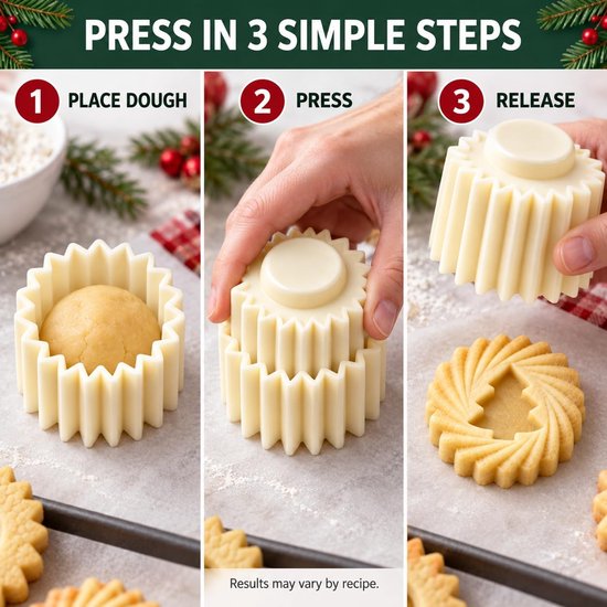 Koekjesvorm 'kerstboom', dubbelzijdige uitsteekvormenset, set van 2 — afbeelding 5