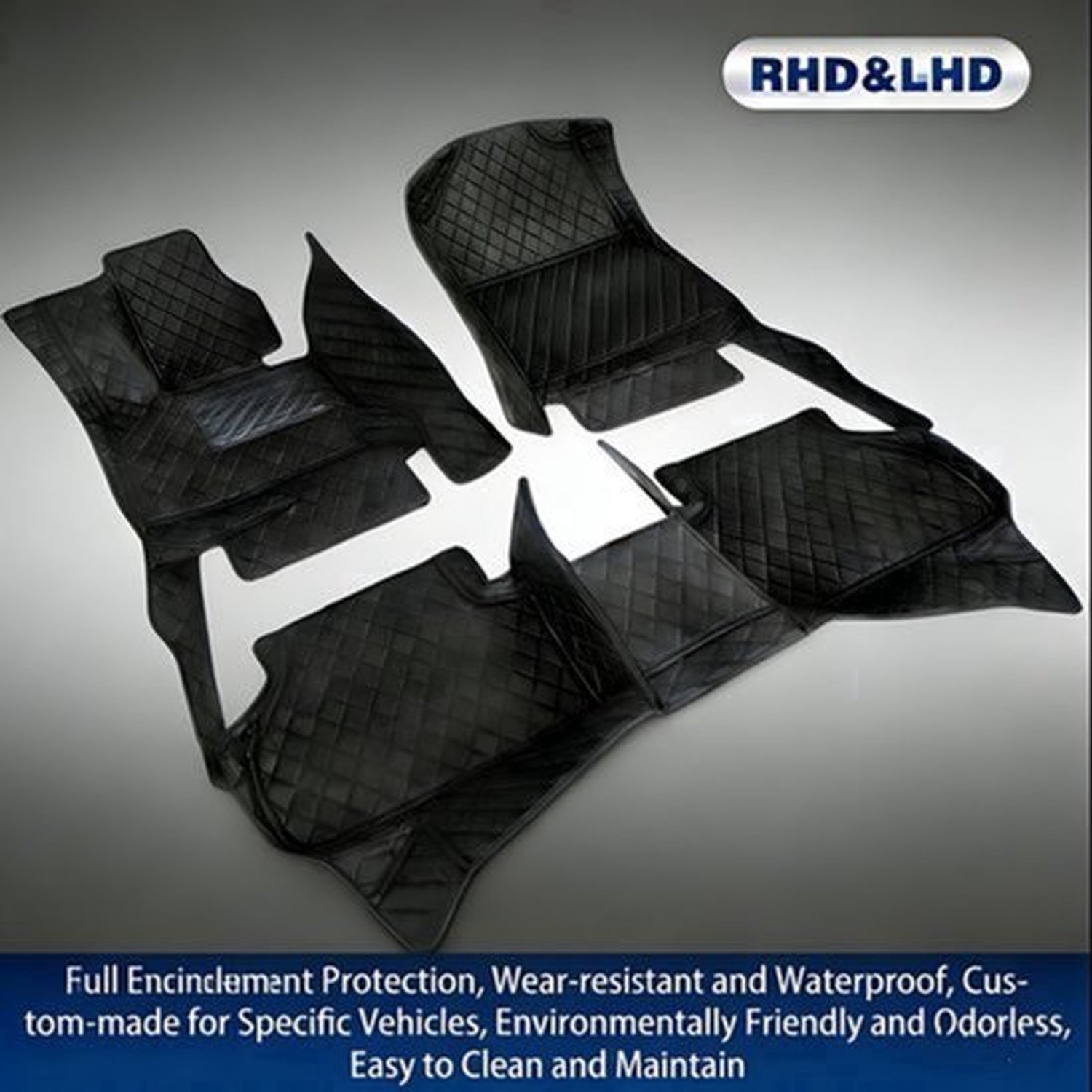 Auto Vloermatten Luxe Custom - 3pc Floor Mat-18 - Kunstleer - Voor Toyota RAV4 XA50 Hybrid - Auto Accessoires - Tapijt Matten