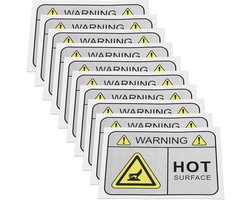 Create idea 10PCS Warning Label for High Temperature Area on Metal Surface 9x6.3cm Warning Hot Surface Sign PVC Caution Sign for Workplace Kitchen