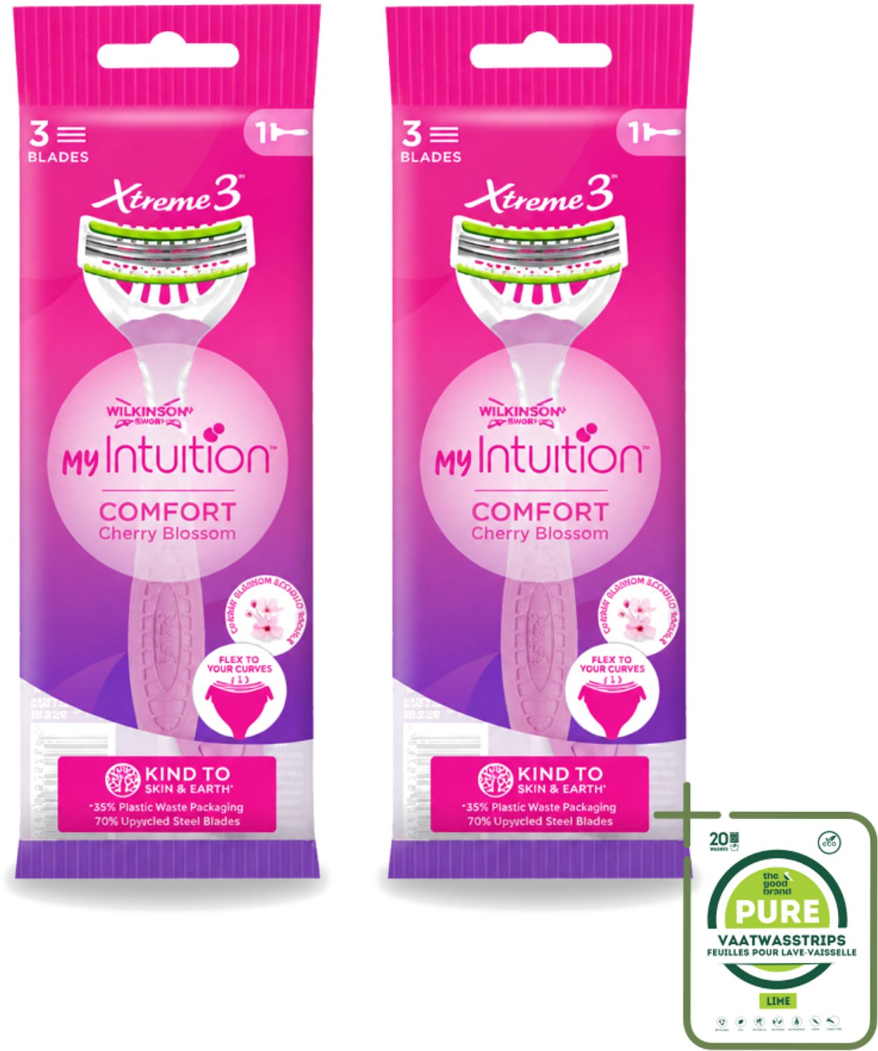 2 x Wilkinson - Wegwerpscheermesjes - Xtreme 3 My Intuition - Comfortabel - 1 scheermesje - Grootverpakking - Vaatwasstrips - Scheermesje Vrouwelijk - Wegwerpscheermesje - Comfortabel Scheren - Huidverzorging - Scheren Voor Gevoelige Huid
