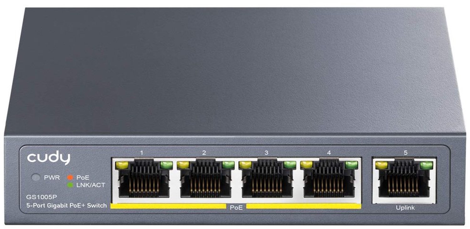 Gigabit Ethernet Switch met 5 PoE+ Poorten