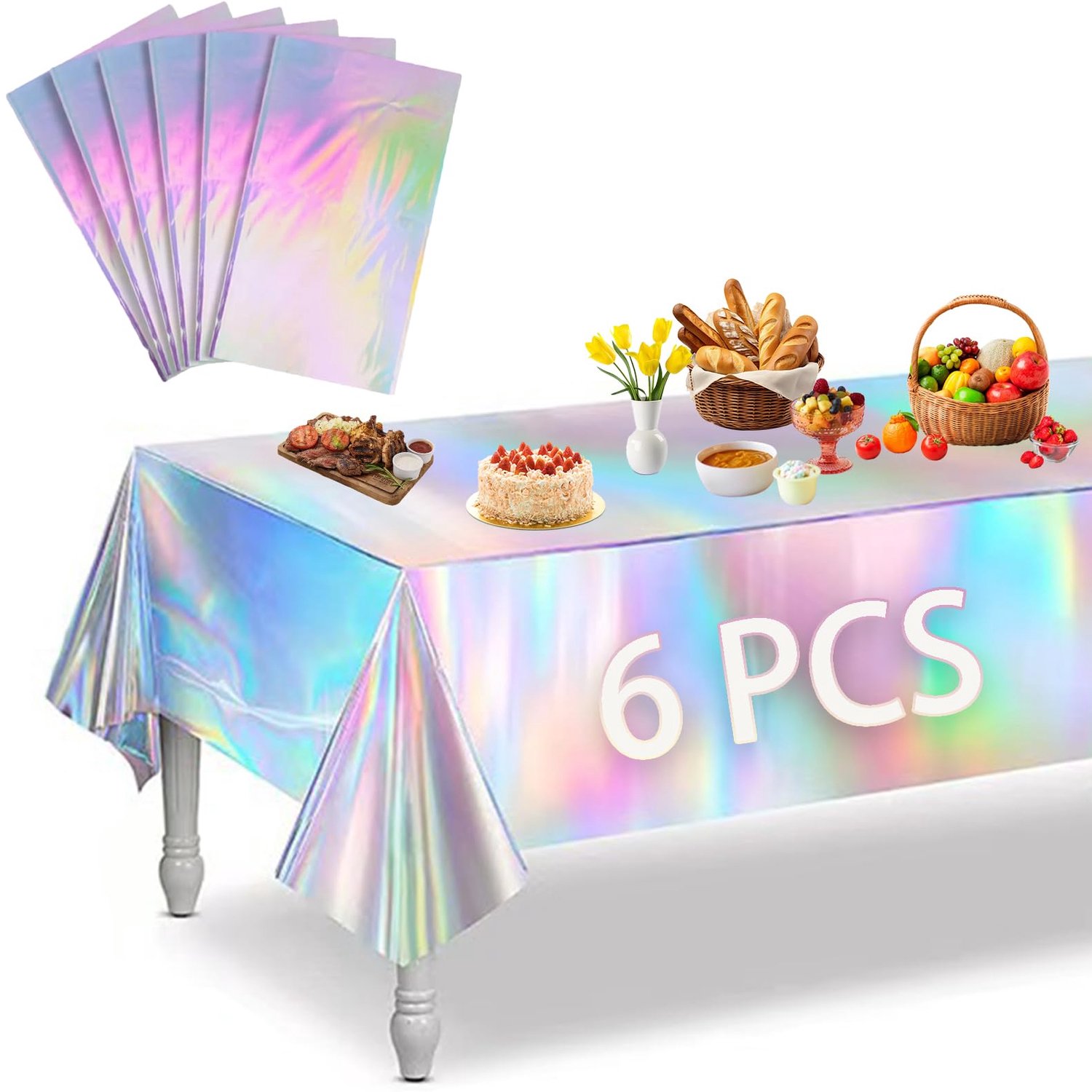 Set van 6 Holografische Tafelkleedjes voor Feesten