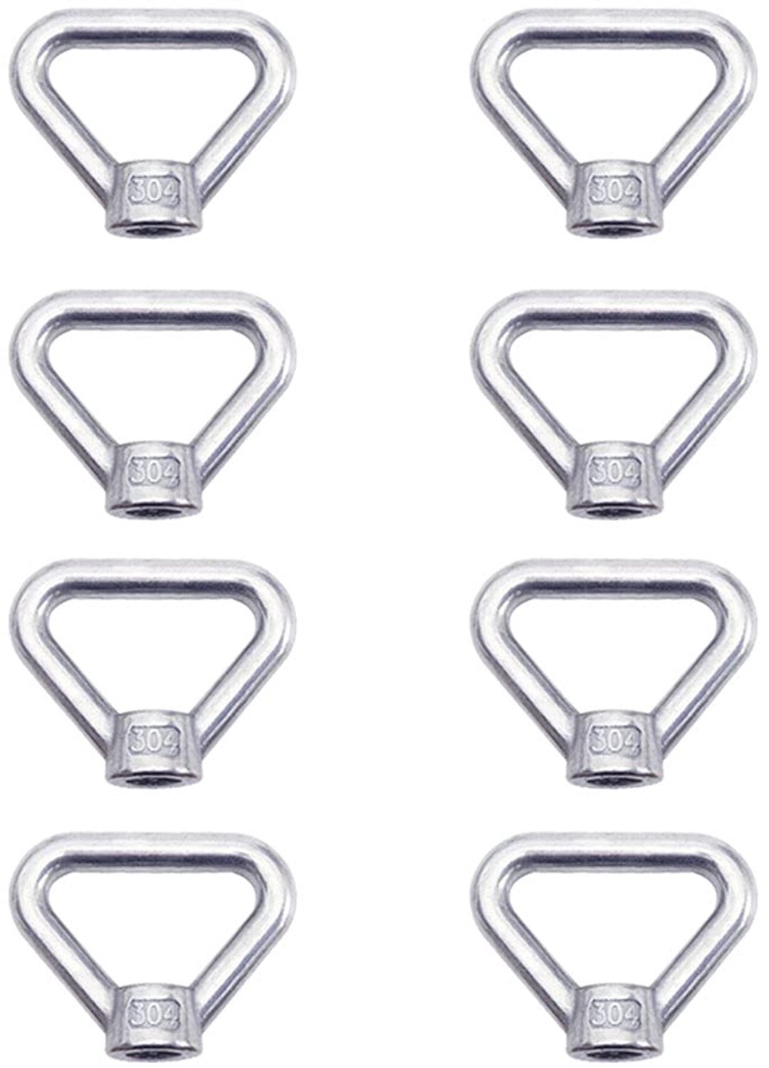 Set van 8 M8 Ringmoeren van RVS