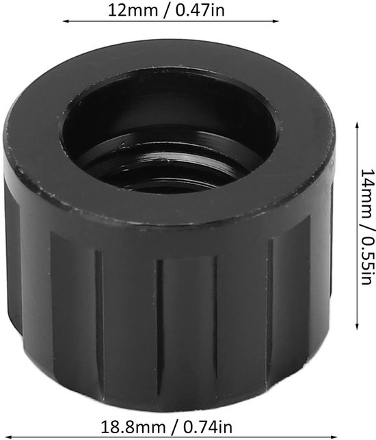 Steekas Moer Aluminium - M12 X 1,5mm - Fiets Accessoire - Mountainbike - Binnendiameter 12mm - Eenvoudig te installeren - Fietsnaven — afbeelding 2
