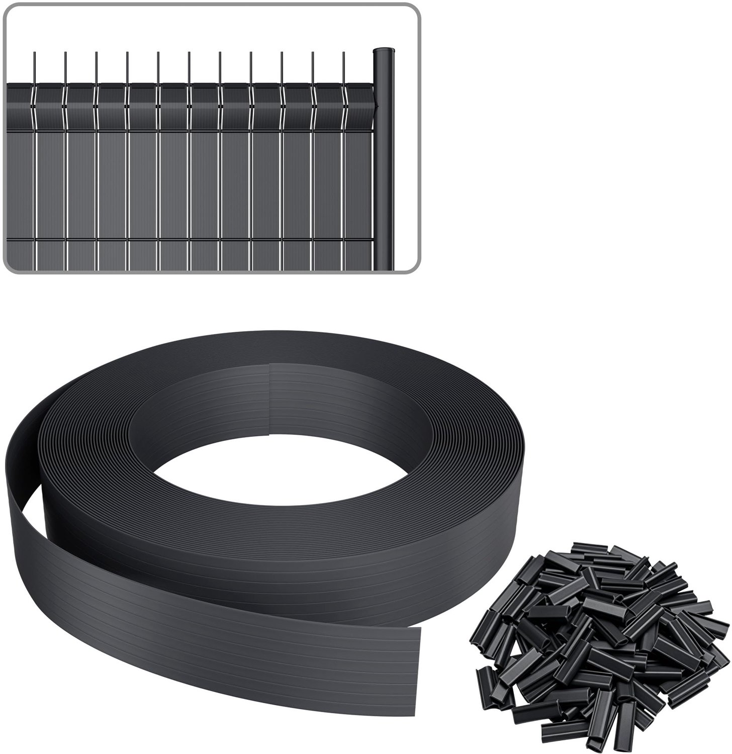 Inkijkwerende Strips voor Dubbele Staafmatten 35m x 4.7cm