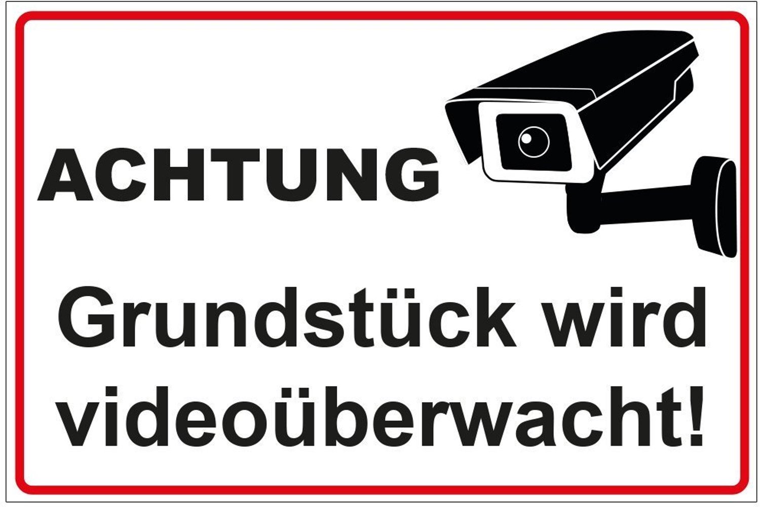 Aluminium Bord met Tekst 'Video Bewaking' - 200x140 mm