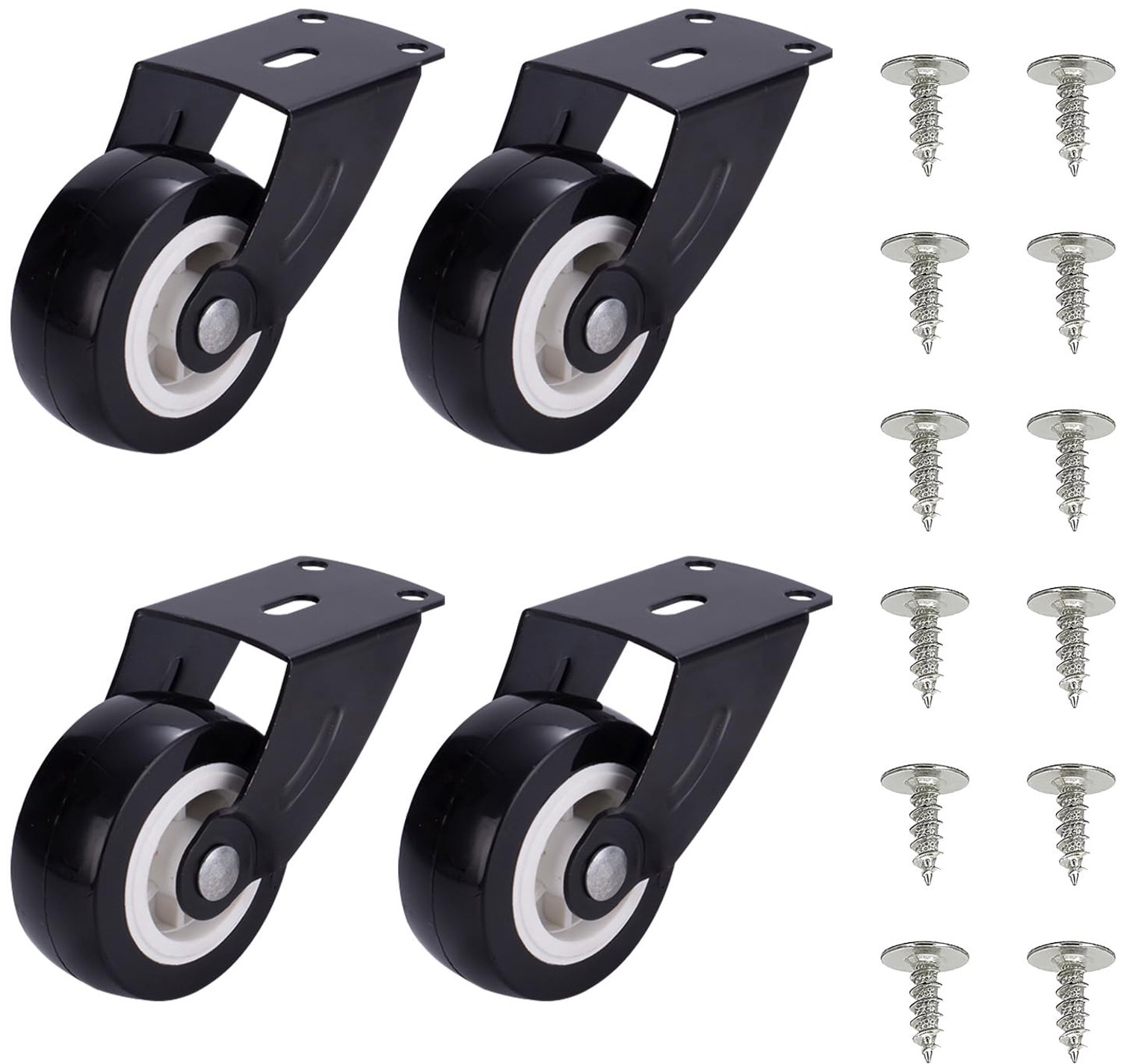 Set van 4 Heavy Duty Meubelwielen met Beugels