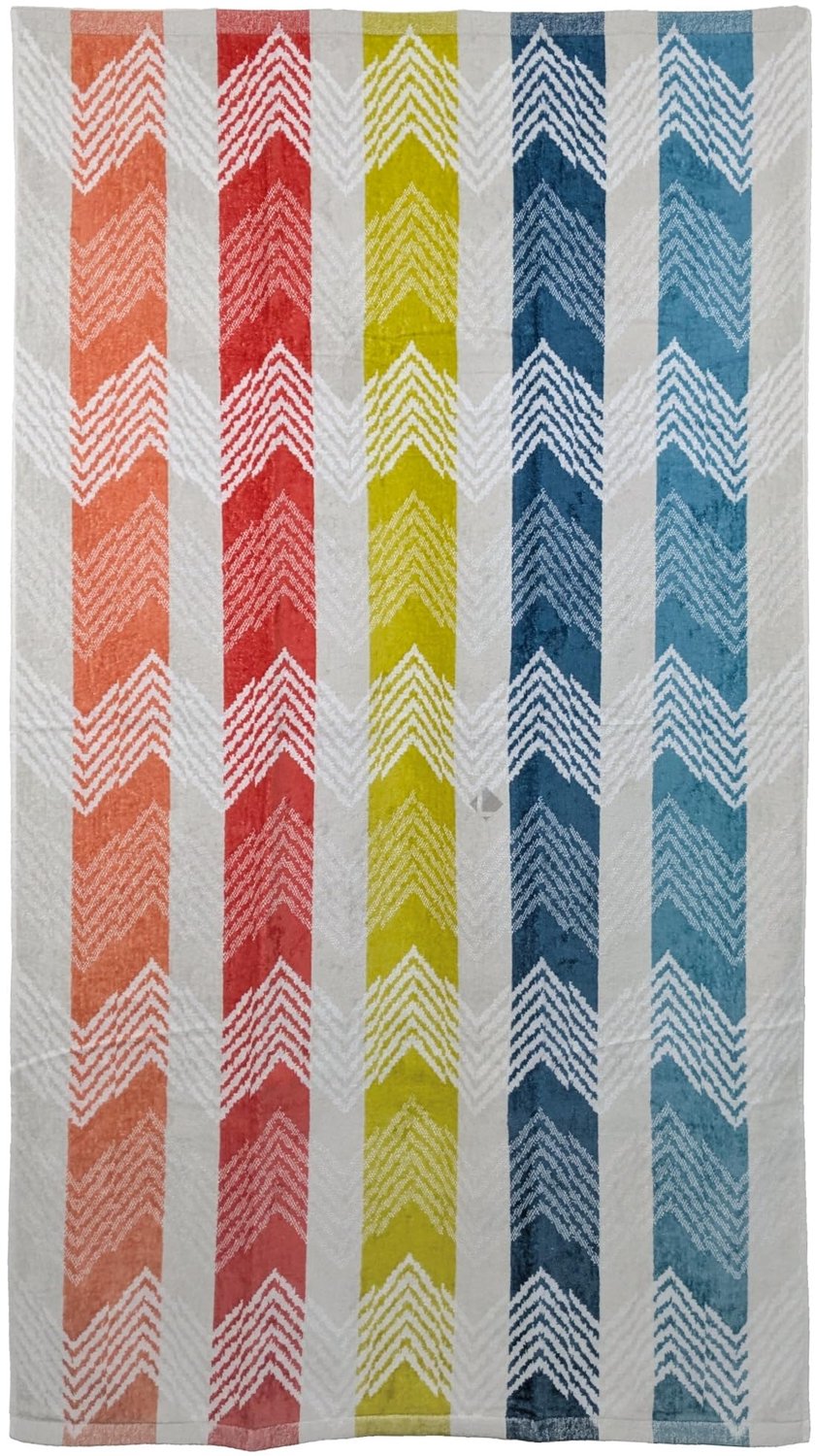Strandlaken van Katoen, Velours, 100 x 180 cm, Manao Collectie, Multicolor
