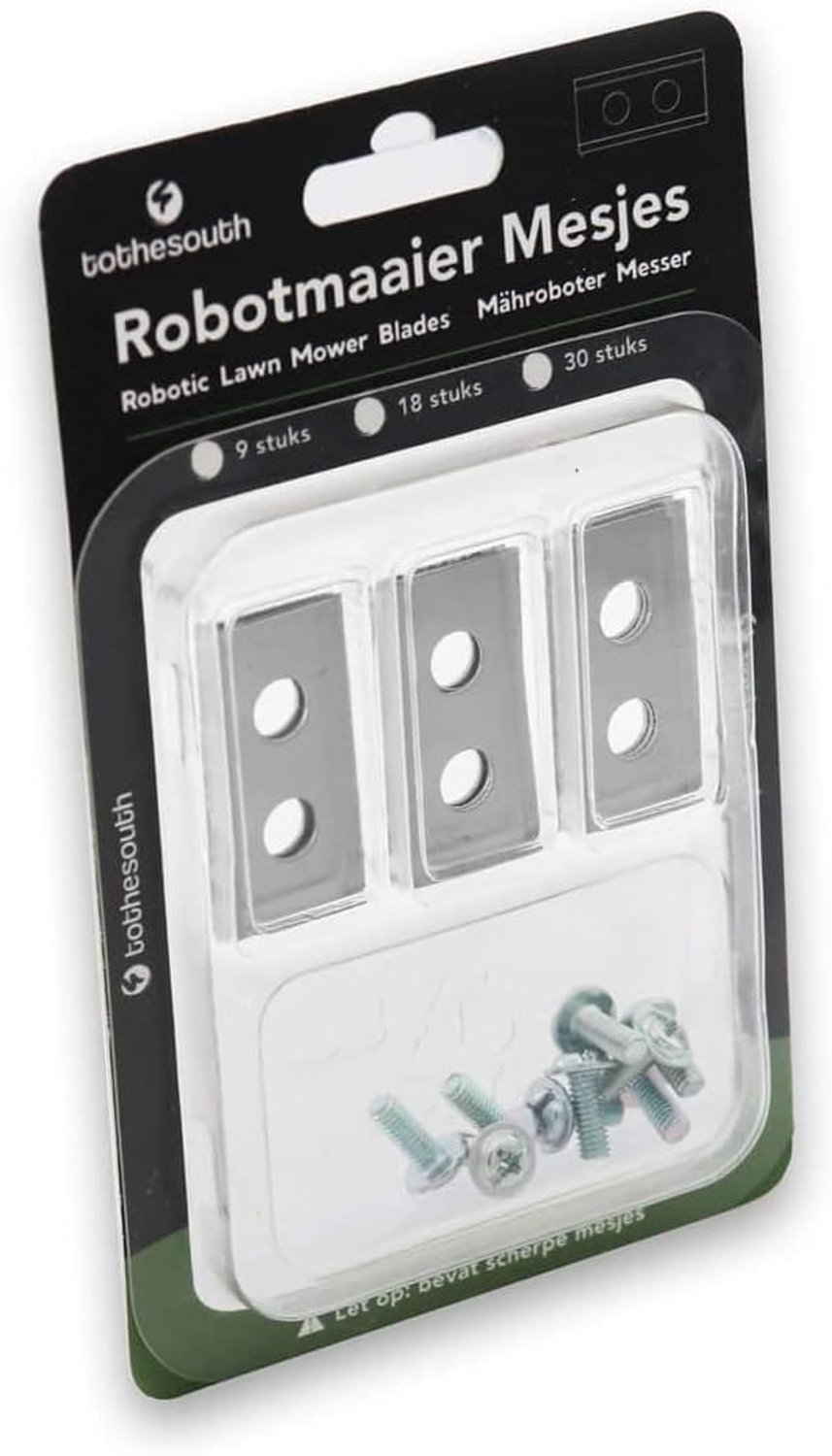 Robotmaaier mesjes 9 stuks - staal - dubbel geslepen - tot 2 maanden maaien - ServiceTopper