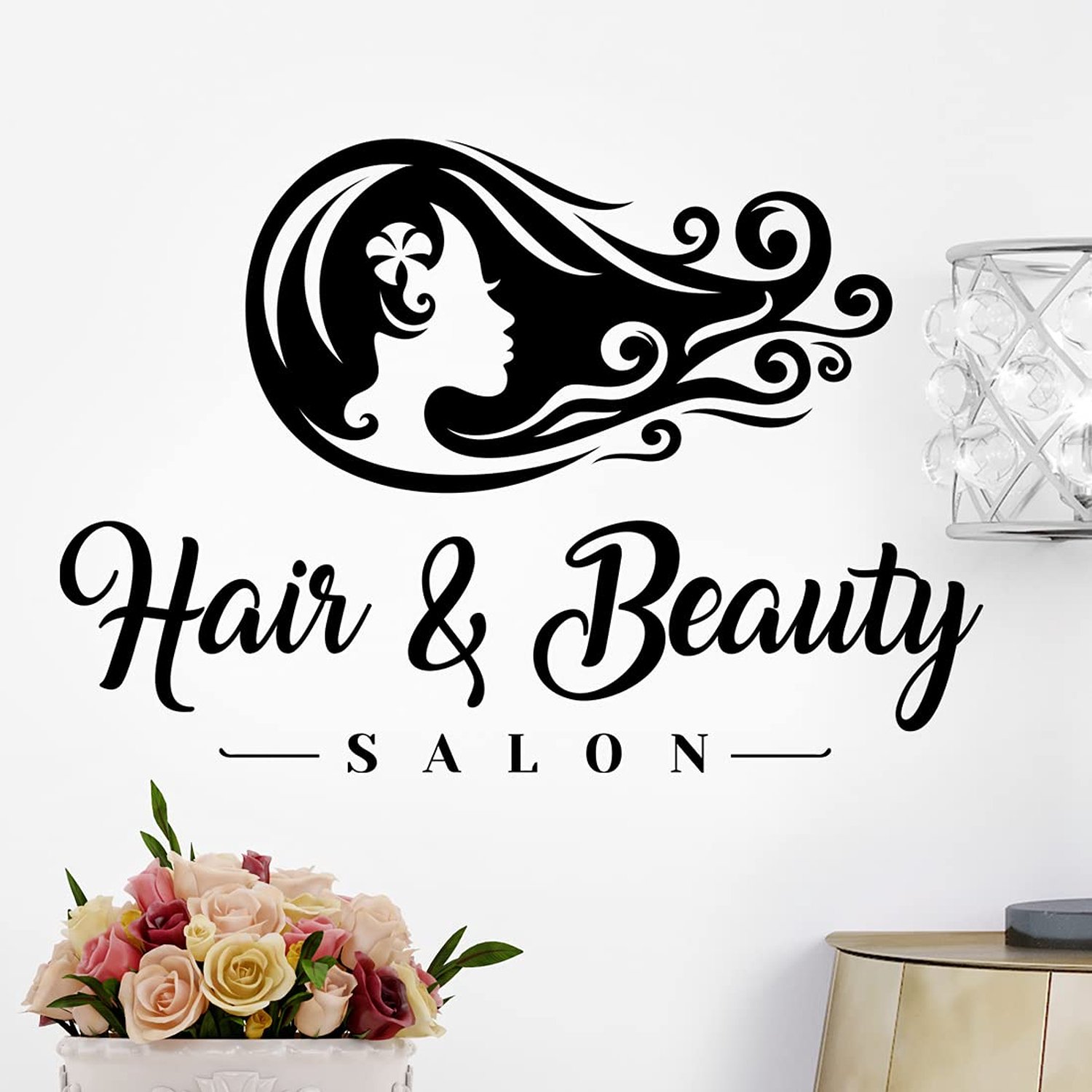 Makeup en Hairstyle Wandsticker voor Schoonheidssalon
