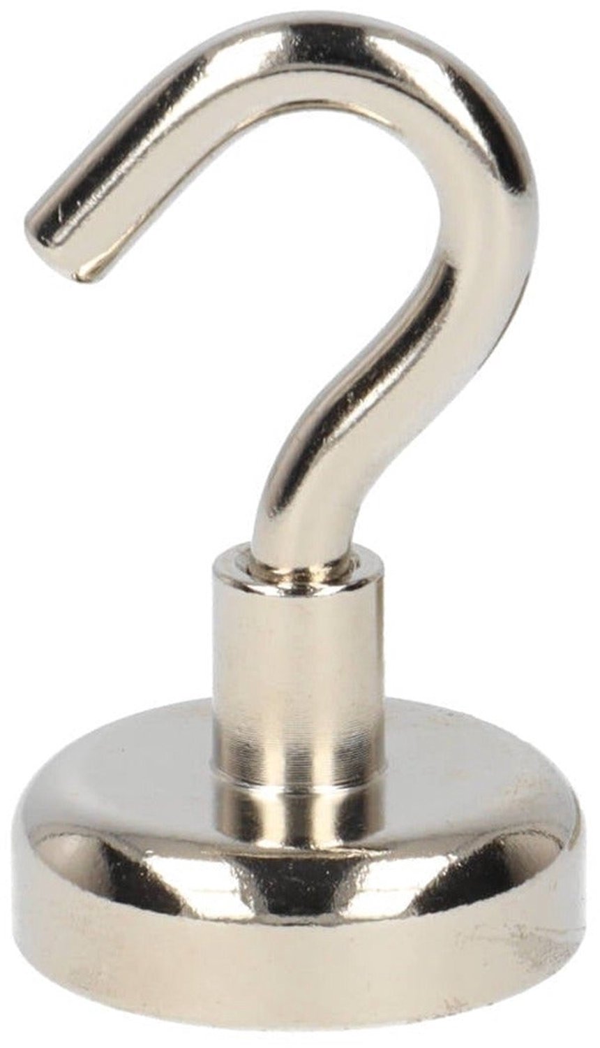 Neodymium Haakmagneet Ø25 x 8 mm N40 stalen pot NiCuNi – 3 stuks