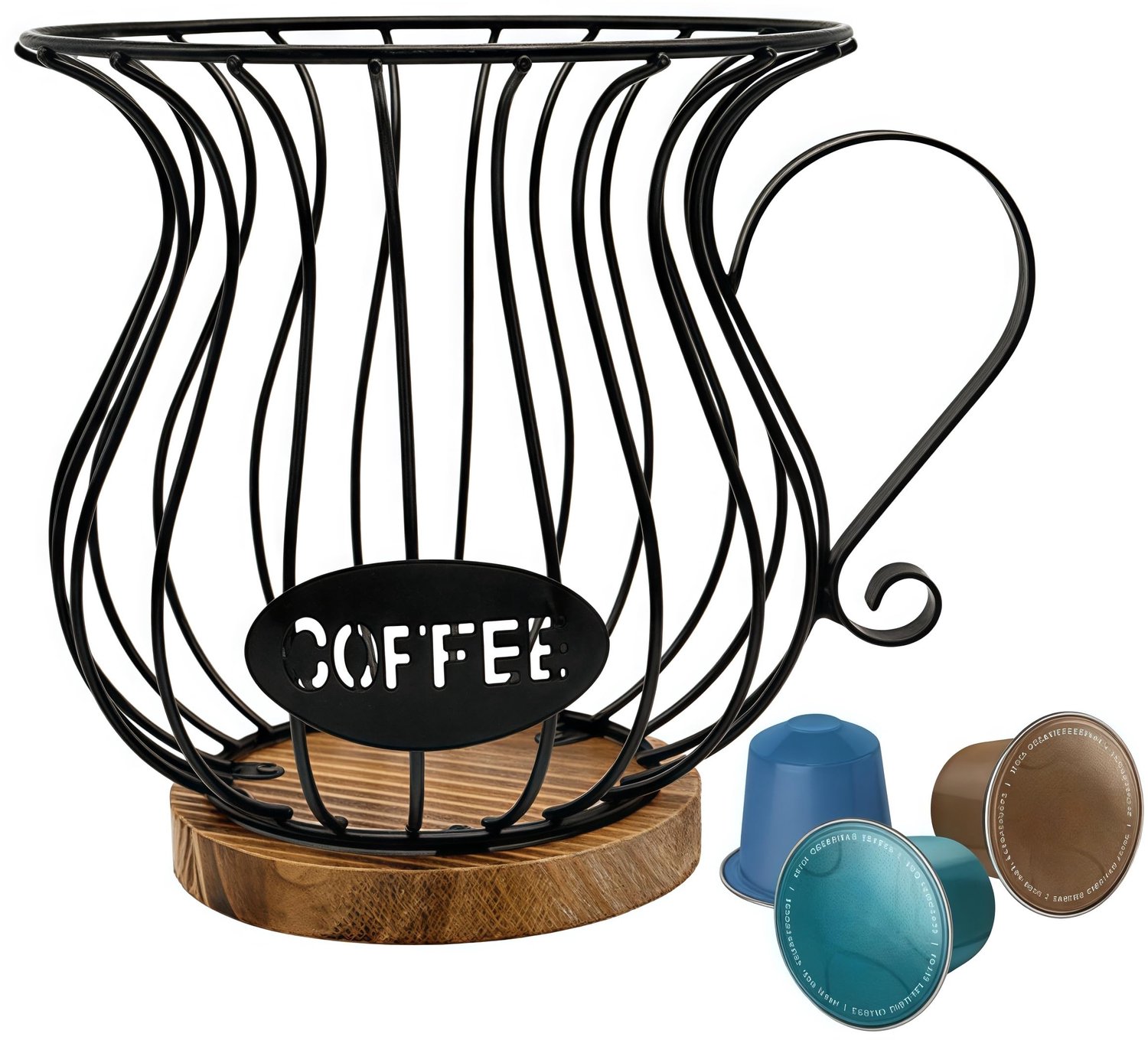 Koffiecup Houder met Houten Basis - Voor Koffiebar en Organisatie