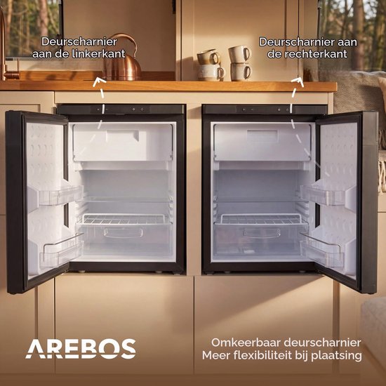 Compressorkoelkast 50 Liter – Camper Koelkast 12V/24V met Vriesvak tot -20°C – App Bediening – Zwart — afbeelding 3