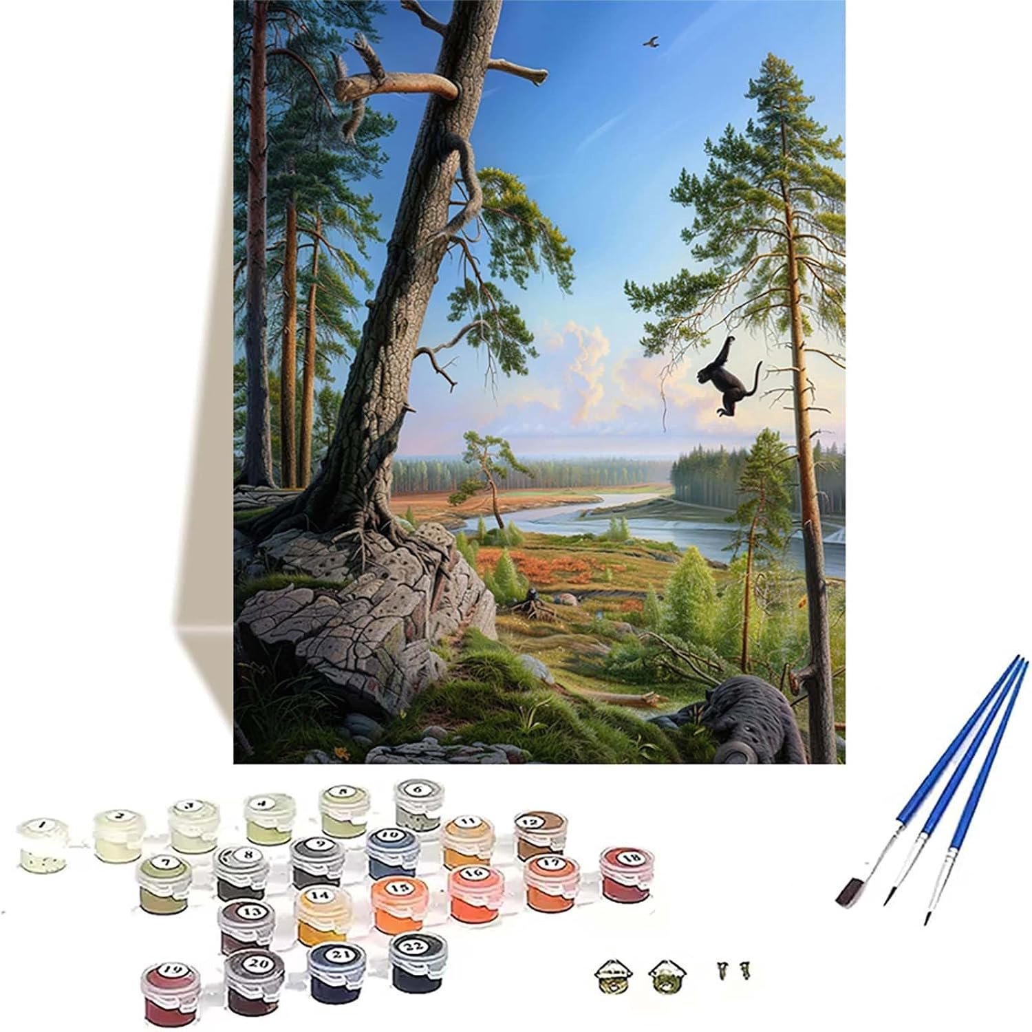 Verf op nummer 40x50 cm - doe-het-zelf schilderen op canvas - beginner-vriendelijk - voor volwassenen en kinderen - m-winkel