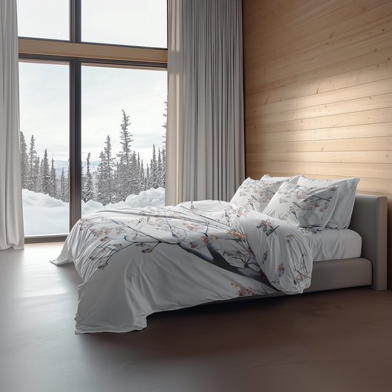 Heckettlane Dekbedovertrek Katoen Satijn Keno - White - 100% Katoen-Satijn - Dekbedovertrek 200x200/220cm - Tweepersoons - Yukon van Merkloos — afbeelding 3