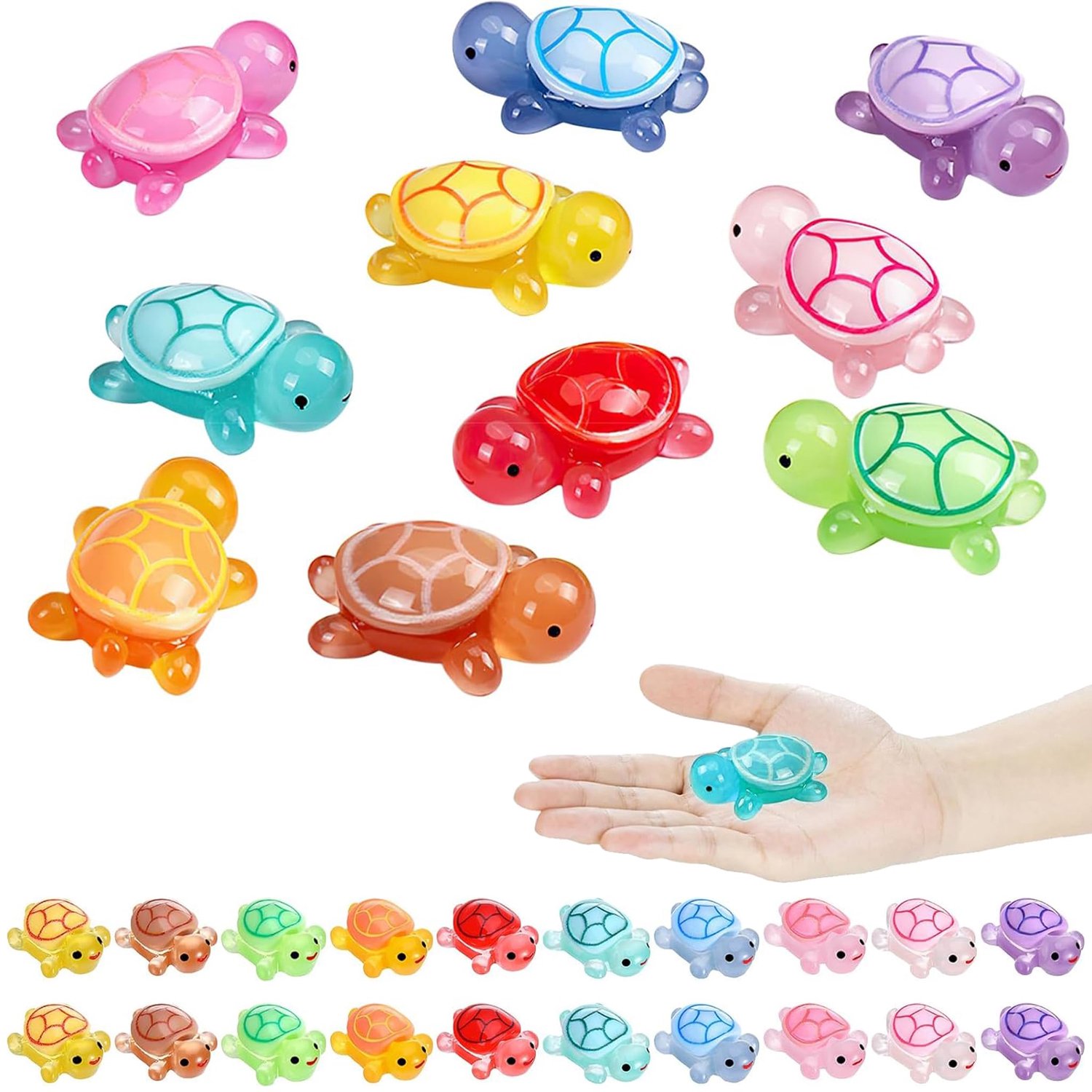 30 Stuks Gloeiende Mini-Schildpadden voor Tuindecoratie