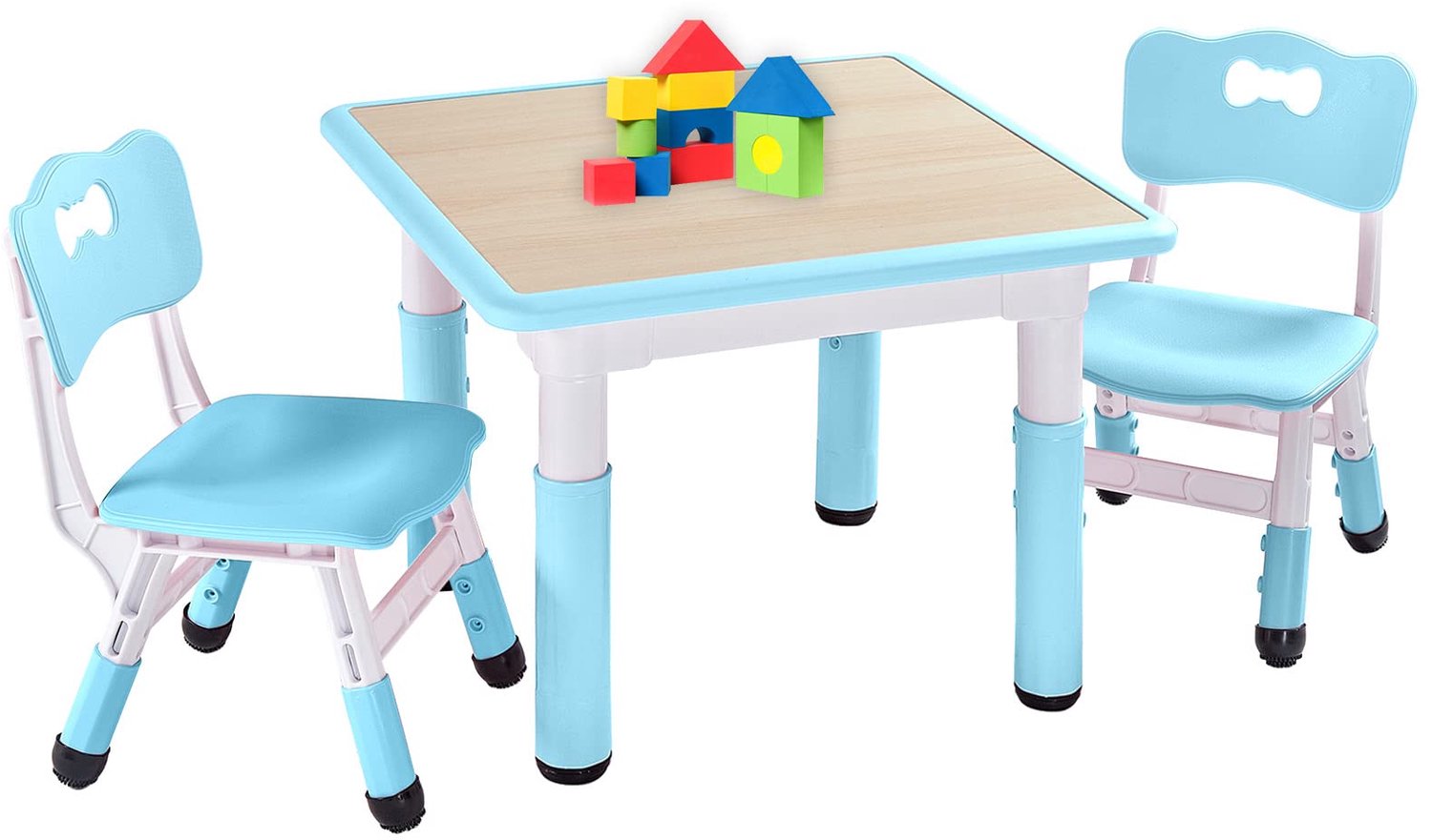 Kindertafel en 2 Stoelen Set, Hoogte Verstelbaar