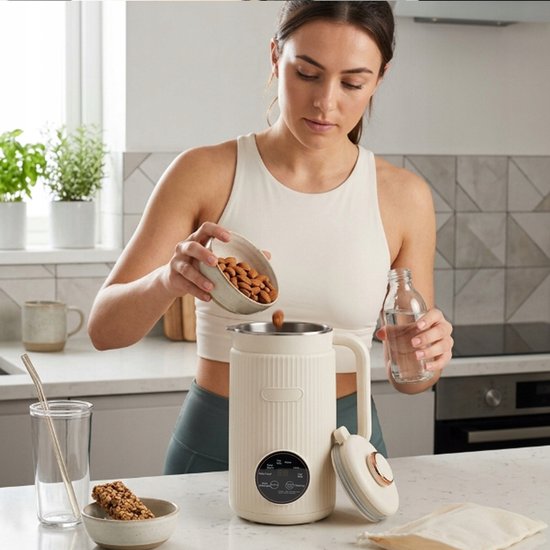 Elektrische Blender - Automatische Blender - Sojamelkmaker - Multifunctionele Keukenmachine - 1200 ml - 1-18 Uur Timer - 12 RVS Messen - Zelfreinigend - 8 Programma's - Voor Sojamelk & Havermelk & Sap & Soep — afbeelding 3