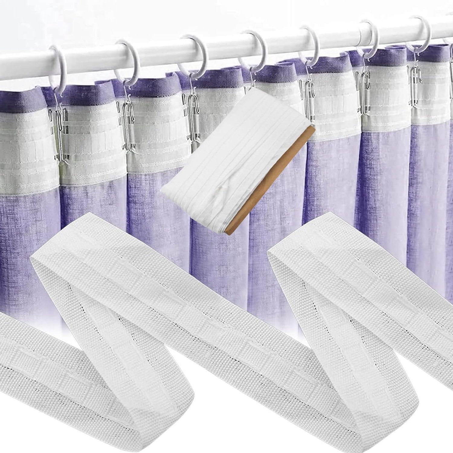 SnelShoppen - Pencil Pleat Curtain Header Tape 3cm x 30m - Sterke en Duurzame Plissé Gordijn Tape voor Raam, Deur en Douchegordijnen