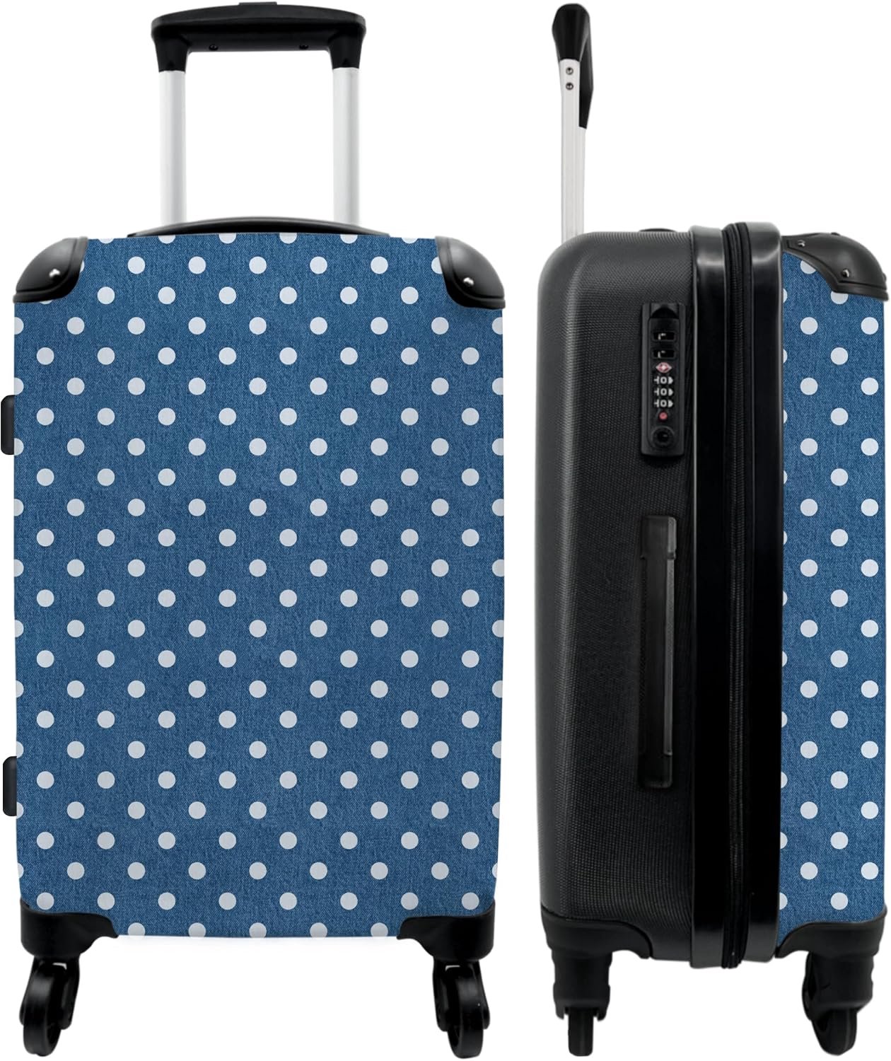 NoBoringSuitcases.com Suitcases competition, Dots on blue background, Midsize, suitcase, Dots on blue background - ShopVlot