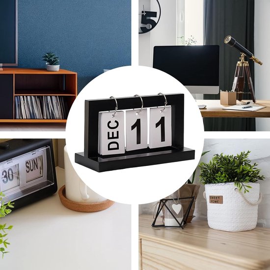 Houten Tafelkalender 2026, Adventskalender, Decoratie voor Kantoor, Huishouden en Bureau, 20 x 9 x 12 cm, Uniek Cadeau en Jaarlijkse Planner — cadeau in Wonen & Interieur - foto 5