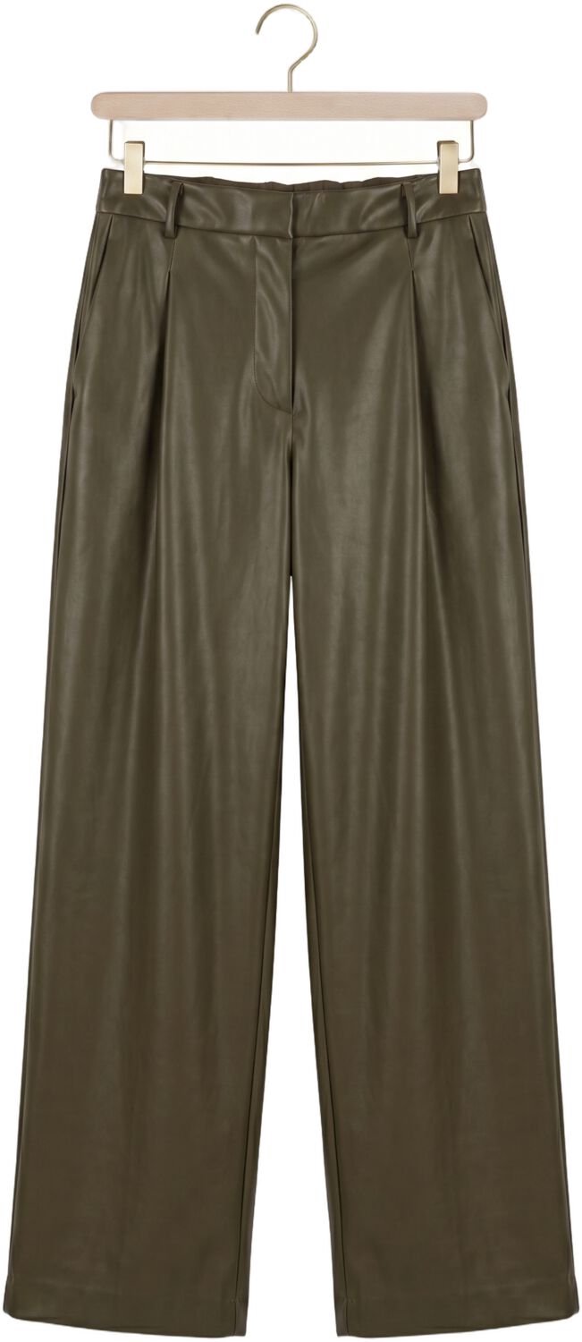 DANTE6 Minora Faux Leather Barrel Pants Broeken Dames - Olijf - Maat 44