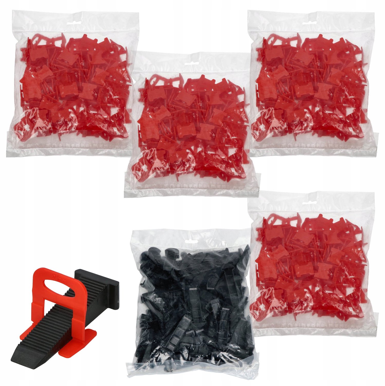 Groot Tegel Levelling Systeem: 400 Clips & 100 Wiggen (2mm)