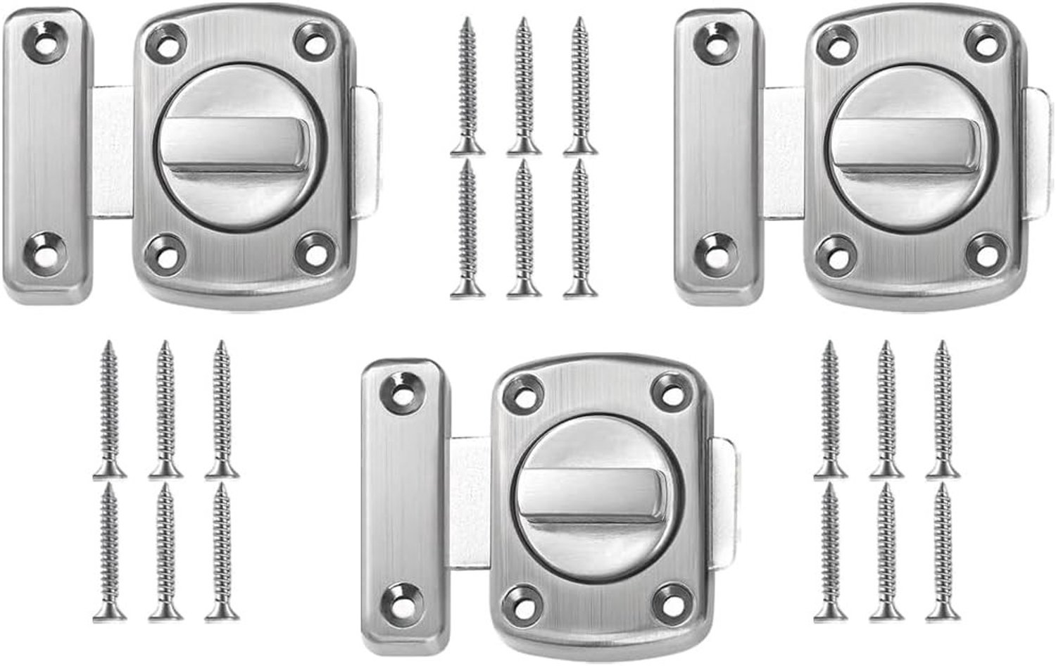 Veiligheidsdeur slot met 18 schroeven - RVS anti-diefstal slot voor deuren en meubels, set van 3 stuks, ideaal voor extra beveiliging