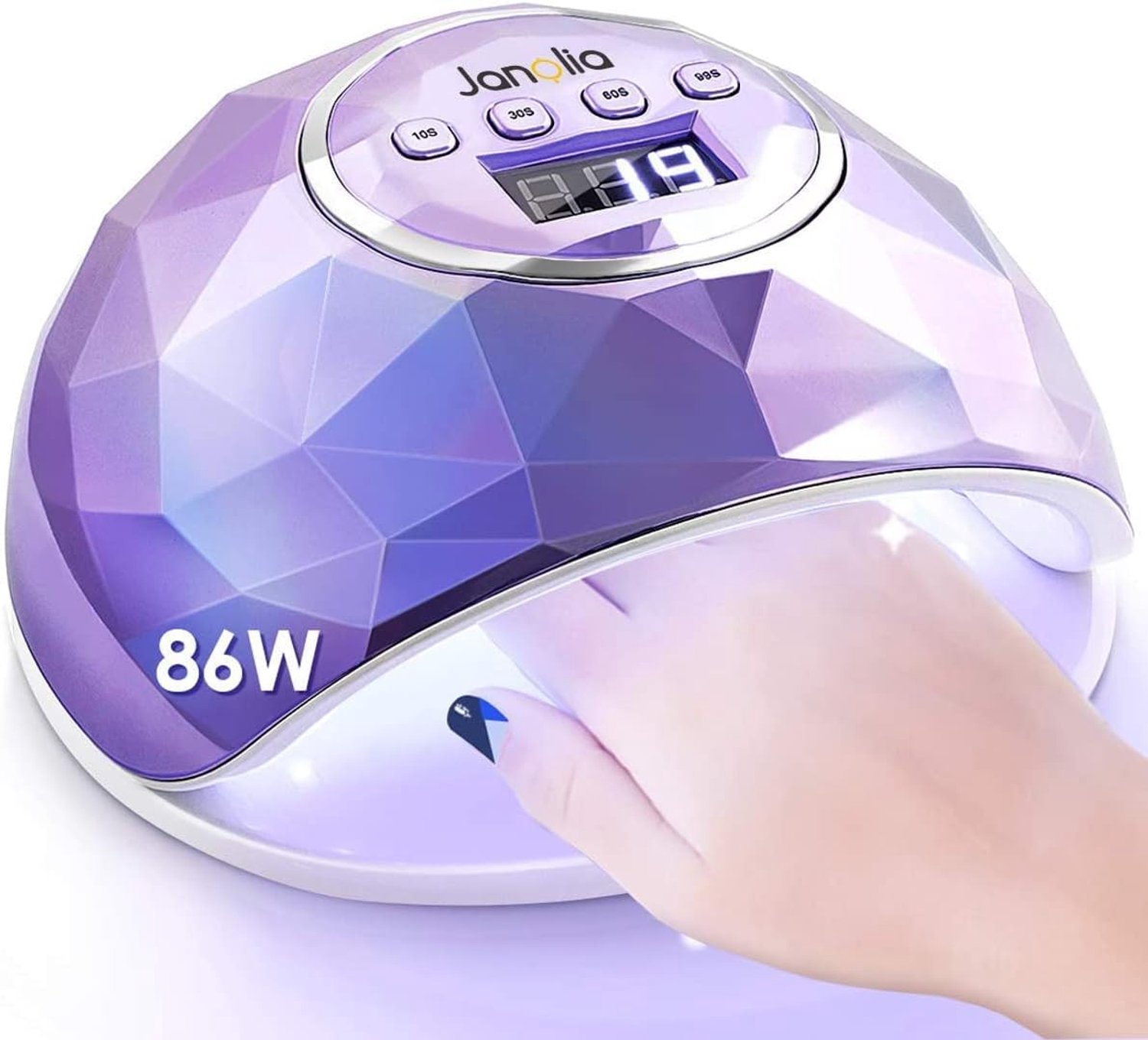 SnelShoppen - 86W UV LED Nail Dryer Lamp - Professionele Gel Nagellamp met Sensor en LCD Display - 4 Timer Instellingen voor Fingernail en Toenail Nag