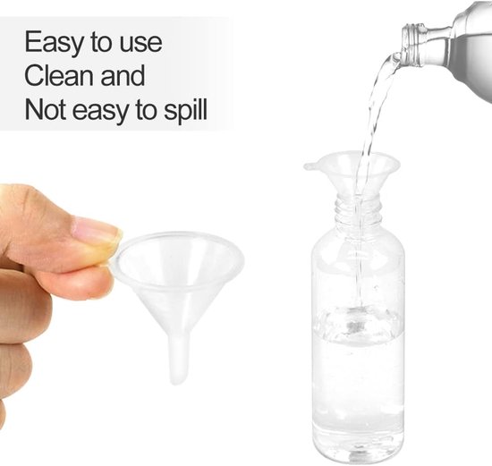 SnelShoppen - Sprayfles Set - 4 x 100 ml Transparante Plastic Sprayflessen - Fijne Mistverstuiver voor Parfum, Olie en Huidverzorging - Inclusief 2 Tr — afbeelding 2