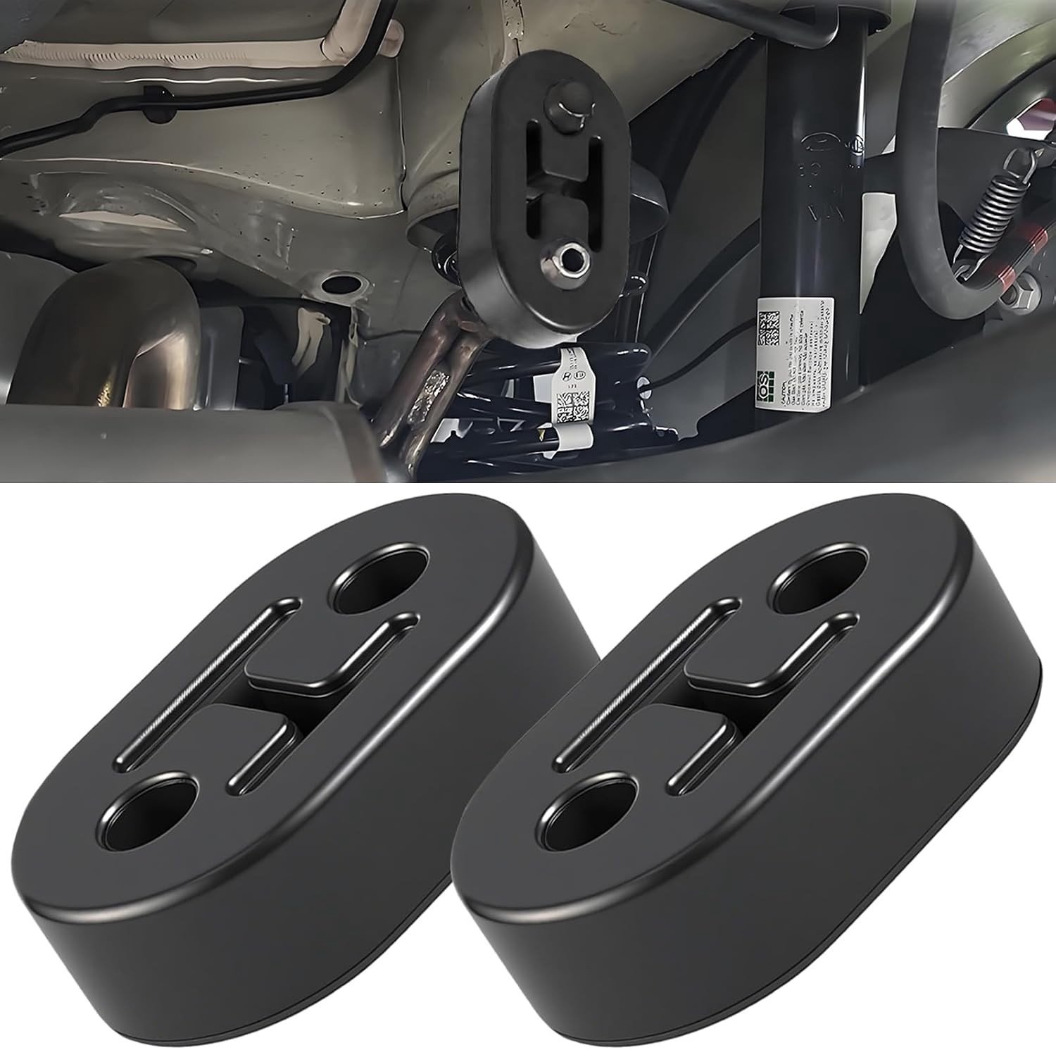 Duurzame 12mm Universele Uitlaatrubber Hangers voor Auto's - Vibration Dampening en Uitlaatbeveiliging (2 Stuks)